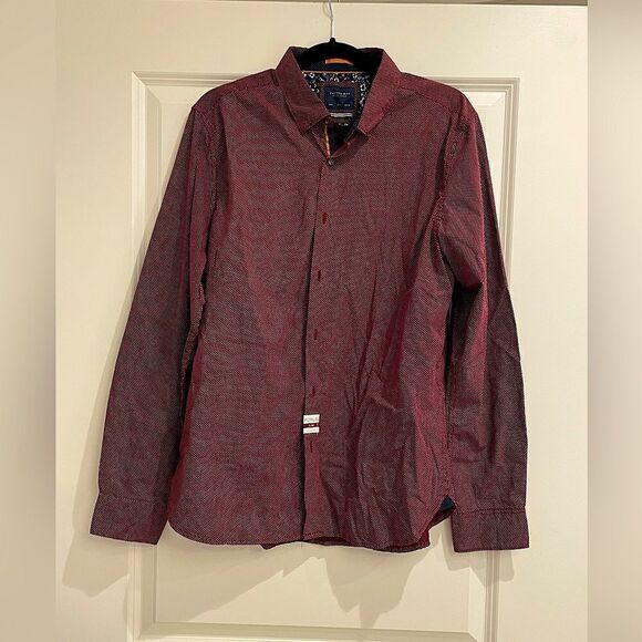 NWT Cactus Man by Ricky Singh Maroon Dress Shirt Sz. L - Picture 1 of 5
